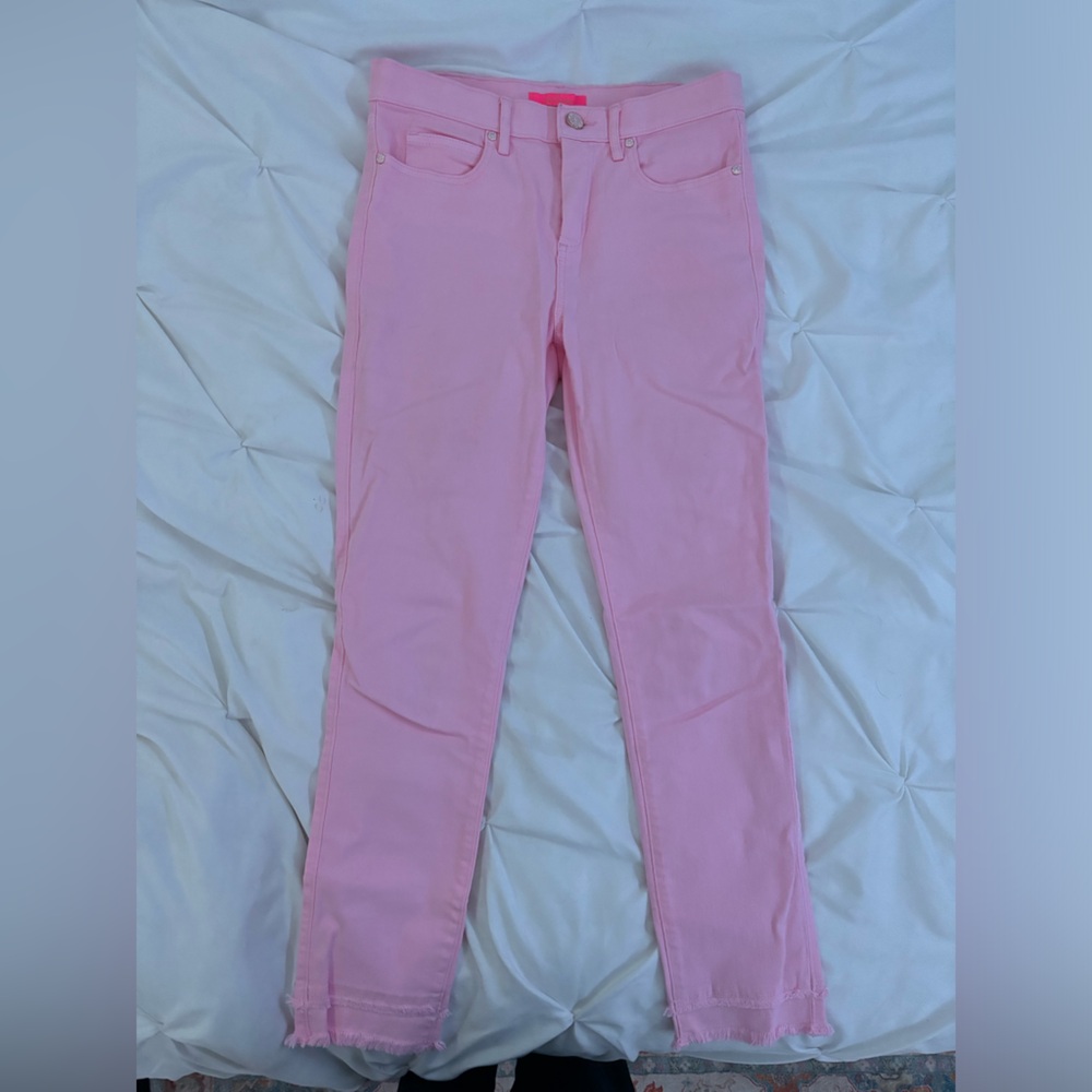 Lilly Pulitzer Mid Rise Pink Jeans